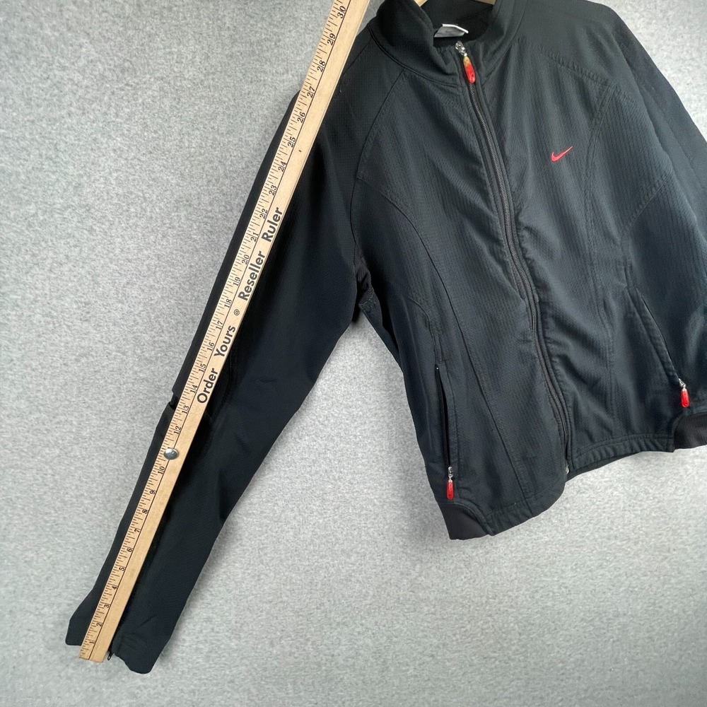 Vintage Nike Jacket Womens Medium Black Full Zip Sphere Dry Track  Running - Picture 13 of 16